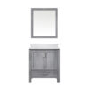 Jacques 30 in. W x 22 in. D Distressed Grey Bath Vanity, Cultured Marble Top, and 28 in. Mirror