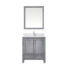 Jacques 30 in. W x 22 in. D Distressed Grey Bath Vanity, Cultured Marble Top, Faucet Set, and 28 in. Mirror