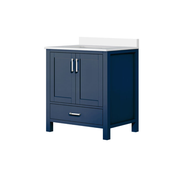 Jacques 30 in. W x 22 in. D Navy Blue Bath Vanity and Cultured Marble Top