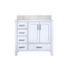 Jacques 36 in. W x 22 in. D Right Offset White Bath Vanity and Carrara Marble Top