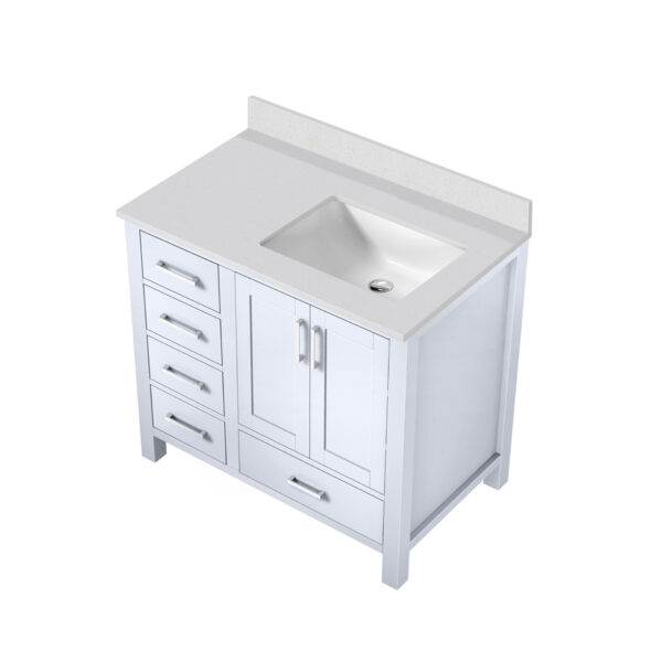 Jacques 36 in. W x 22 in. D Right Offset White Bath Vanity and Cultured Marble Top