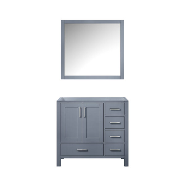 Jacques 36 in. W x 22 in. D Left Offset Dark Grey Bath Vanity and 34 in. Mirrors Mirror