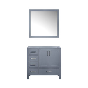 Jacques 36 in. W x 22 in. D Right Offset Dark Grey Bath Vanity and 34 in. Mirrors