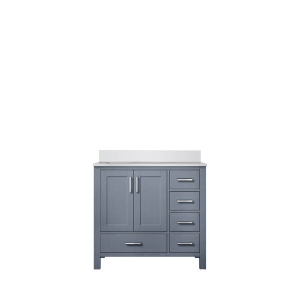 Jacques 36 in. W x 22 in. D Left Offset Dark Grey Bath Vanity and Cultured Marble Top