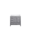 Jacques 36 in. W x 22 in. D Right Offset Distressed Grey Bath Vanity and Cultured Marble Top