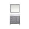 Jacques 36 in. W x 22 in. D Right Offset Distressed Grey Bath Vanity, Cultured Marble Top, and 34 in. Mirror