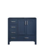 Jacques 36 in. W x 22 in. D Right Offset Navy Blue Bath Vanity