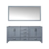 Jacques 60 in. W x 22 in. D Dark Grey Double Bath Vanity and 58 in. Mirror