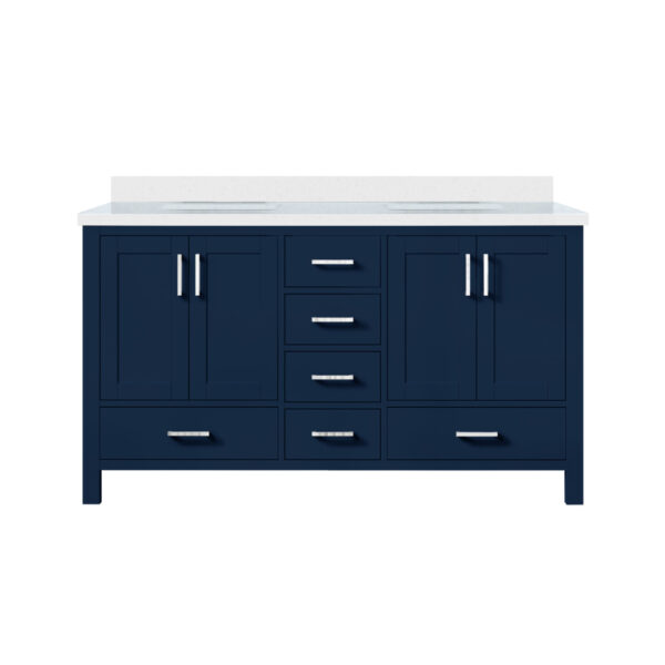 Jacques 60 in. W x 22 in. D Navy Blue Bath Vanity and Cultured Marble Top