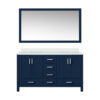 Jacques 60 in. W x 22 in. D Navy Blue Bath Vanity, Cultured Marble Top, and 58 in. Mirror