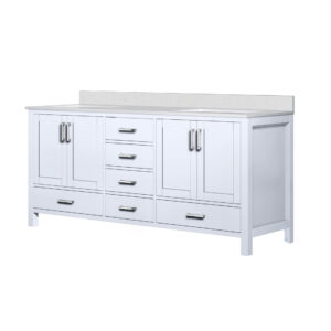 Jacques 72 in. W x 22 in. D White Bath Vanity and Cultured Marble Top