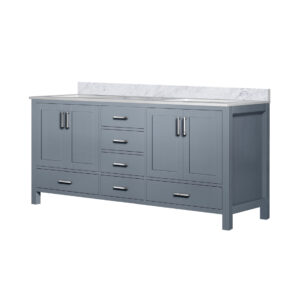 Jacques 72 in. W x 22 in. D Dark Grey Double Bath Vanity and Carrara Marble Top