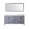 Jacques 72 in. W x 22 in. D Dark Grey Bath Vanity, Cultured Marble Top, and 28 in. Mirror