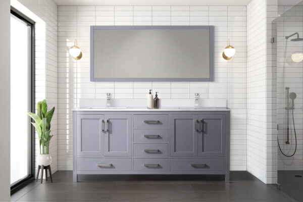 Jacques 72 in. W x 22 in. D Dark Grey Bath Vanity and Cultured Marble Top