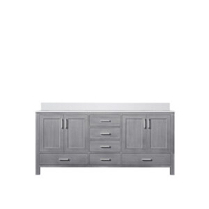 Jacques 72 in. W x 22 in. D Distressed Grey Bath Vanity and Cultured Marble Top