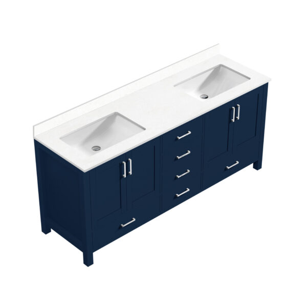 Jacques 72 in. W x 22 in. D Navy Blue Bath Vanity and Cultured Marble Top