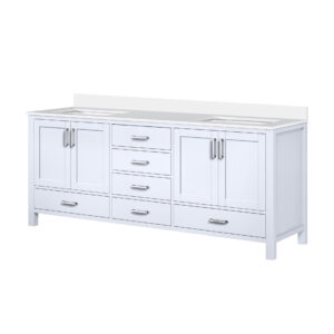 Jacques 80 in. W x 22 in. D White Bath Vanity and Cultured Marble Top