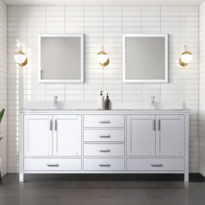 Jacques 80 in. W x 22 in. D White Bath Vanity and Cultured Marble Top