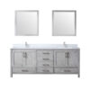 Jacques 80 in. W x 22 in. D Distressed Grey Bath Vanity, Cultured Marble Top, Faucet Set, and 30 in. Mirror