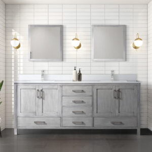 Jacques 80 in. W x 22 in. D Distressed Grey Bath Vanity and Cultured Marble Top