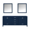 Jacques 80 in. W x 22 in. D Navy Blue Double Bath Vanity and 30 in. Mirrors