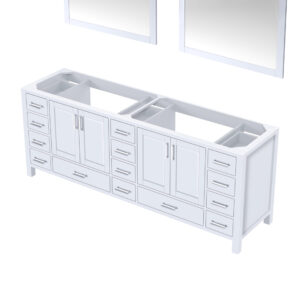 Jacques 84 in. W x 22 in. D White Double Bath Vanity and 34 in. Mirrors