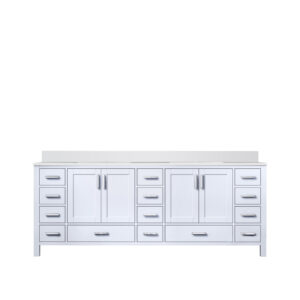 Jacques 84 in. W x 22 in. D White Bath Vanity and Cultured Marble Top