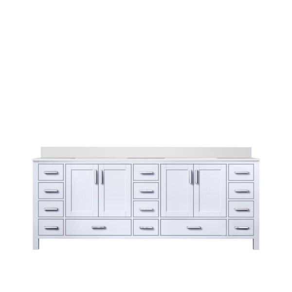 Jacques 84 in. W x 22 in. D White Bath Vanity and Cultured Marble Top