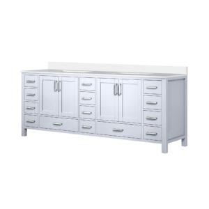 Jacques 84 in. W x 22 in. D White Bath Vanity and Cultured Marble Top