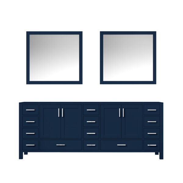 Jacques 84 in. W x 22 in. D Navy Blue Double Bath Vanity and 34 in. Mirrors