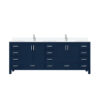 Jacques 84 in. W x 22 in. D Navy Blue Double Bath Vanity, White Quartz Top, and Faucet Set