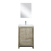 Lafarre 24W x 20D Rustic Acacia Bath Vanity, Cultured Marble Top, Chrome Faucet Set and 18Mirror