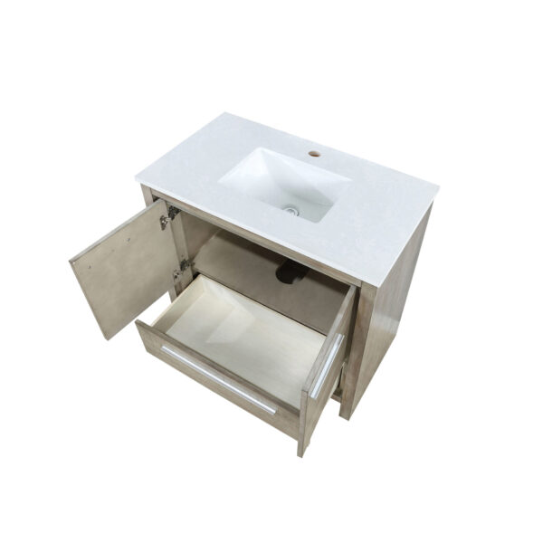 Lafarre 36W x 20D Rustic Acacia Bath Vanity and Cultured Marble Top