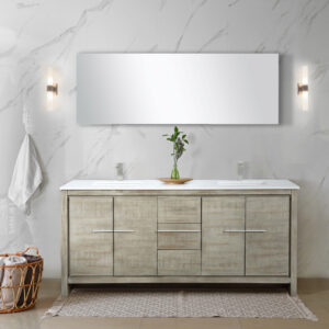 Lafarre 72W x 20D Rustic Acacia Double Bath Vanity and Cultured Marble Top