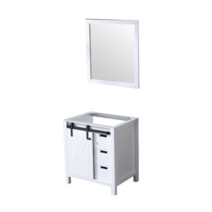 Marsyas 30W x 22D White Bath Vanity and 28Mirror