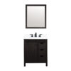 Marsyas 30W x 22D Brown Bath Vanity, Cultured Marble Countertop, Faucet Set and 28Mirror