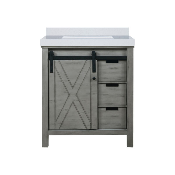 Marsyas 30W x 22D Ash Grey Bath Vanity and Cultured Marble Countertop