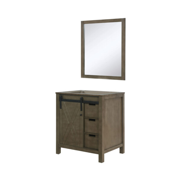 Marsyas 30W x 22D Rustic Brown Bath Vanity and 28Mirror