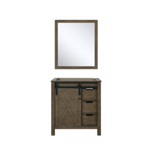 Marsyas 30W x 22D Rustic Brown Bath Vanity and 28Mirror