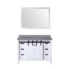 Marsyas 48W x 22D White Bath Vanity, Grey Quartz Countertop and 44Mirror