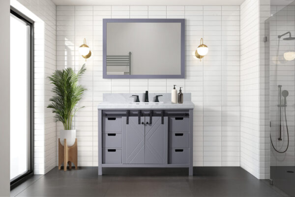 Marsyas 48W x 22D Dark Grey Bath Vanity and 44Mirror