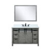 Marsyas 48W x 22D Ash Grey Bath Vanity, Cultured Marble Countertop, Faucet Set and 44Mirror