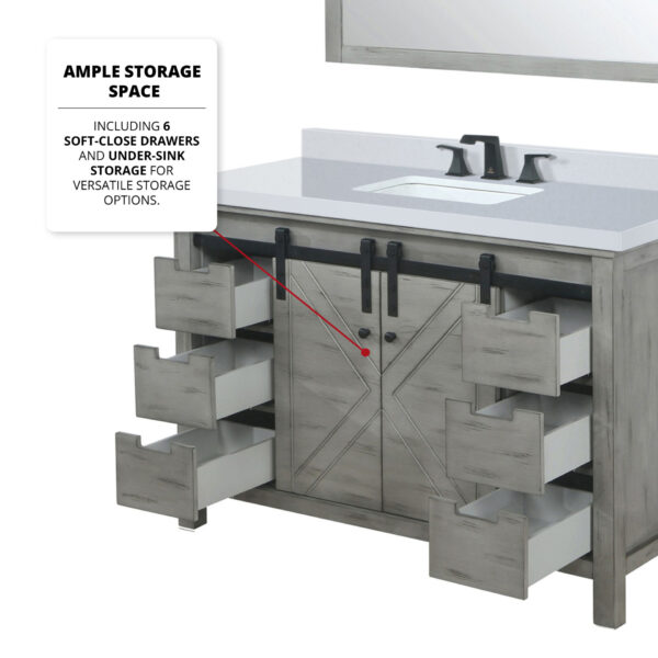 Marsyas 48W x 22D Ash Grey Bath Vanity and 44Mirror