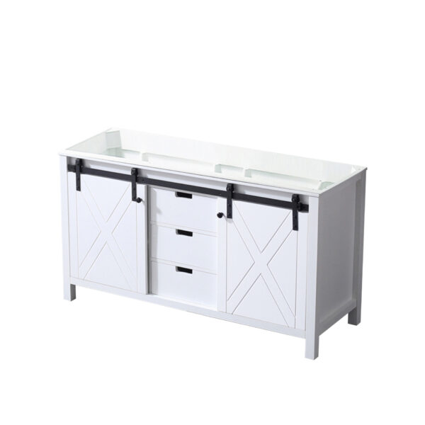 Marsyas 60W x 22D White Double Bath Vanity