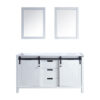 Marsyas 60W x 22D White Double Bath Vanity and 24Mirrors