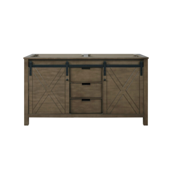 Marsyas 60W x 22D Rustic Brown Double Bath Vanity