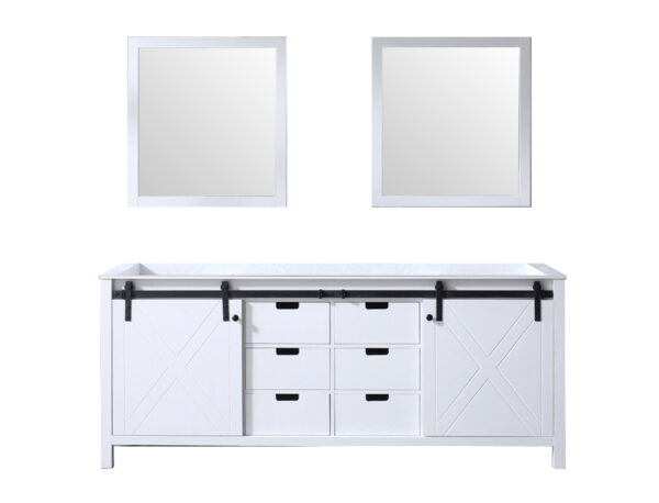 Marsyas 80W x 22D White Double Bath Vanity and 30Mirrors