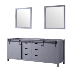 Marsyas 80W x 22D Dark Grey Double Bath Vanity and 30Mirrors