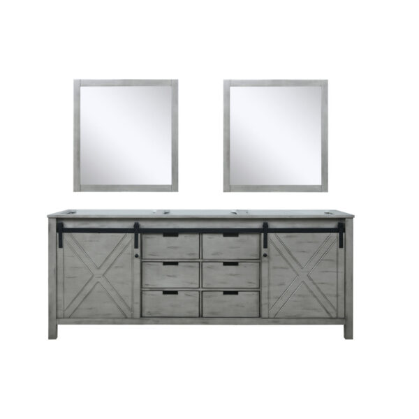 Marsyas 80W x 22D Ash Grey Double Bath Vanity and 30Mirrors