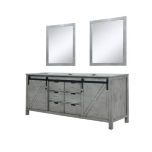 Marsyas 80W x 22D Ash Grey Double Bath Vanity and 30Mirrors